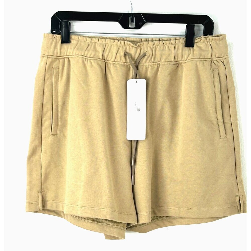 CRZ YOGA Womens Comfy High Waisted Cotton Sweat Shorts Pockets Drawstring Sz XL